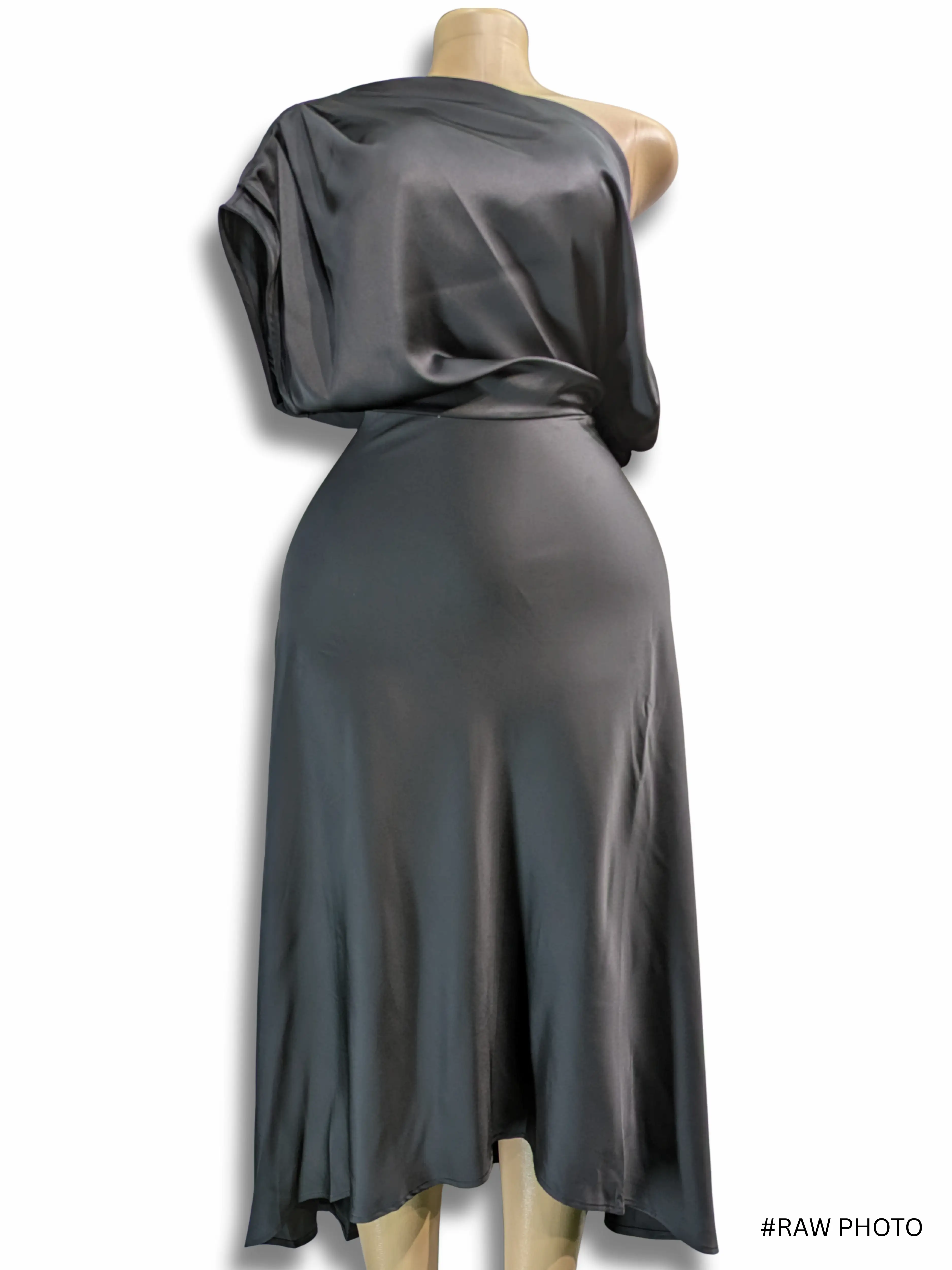 Classy Satin Drape Dress